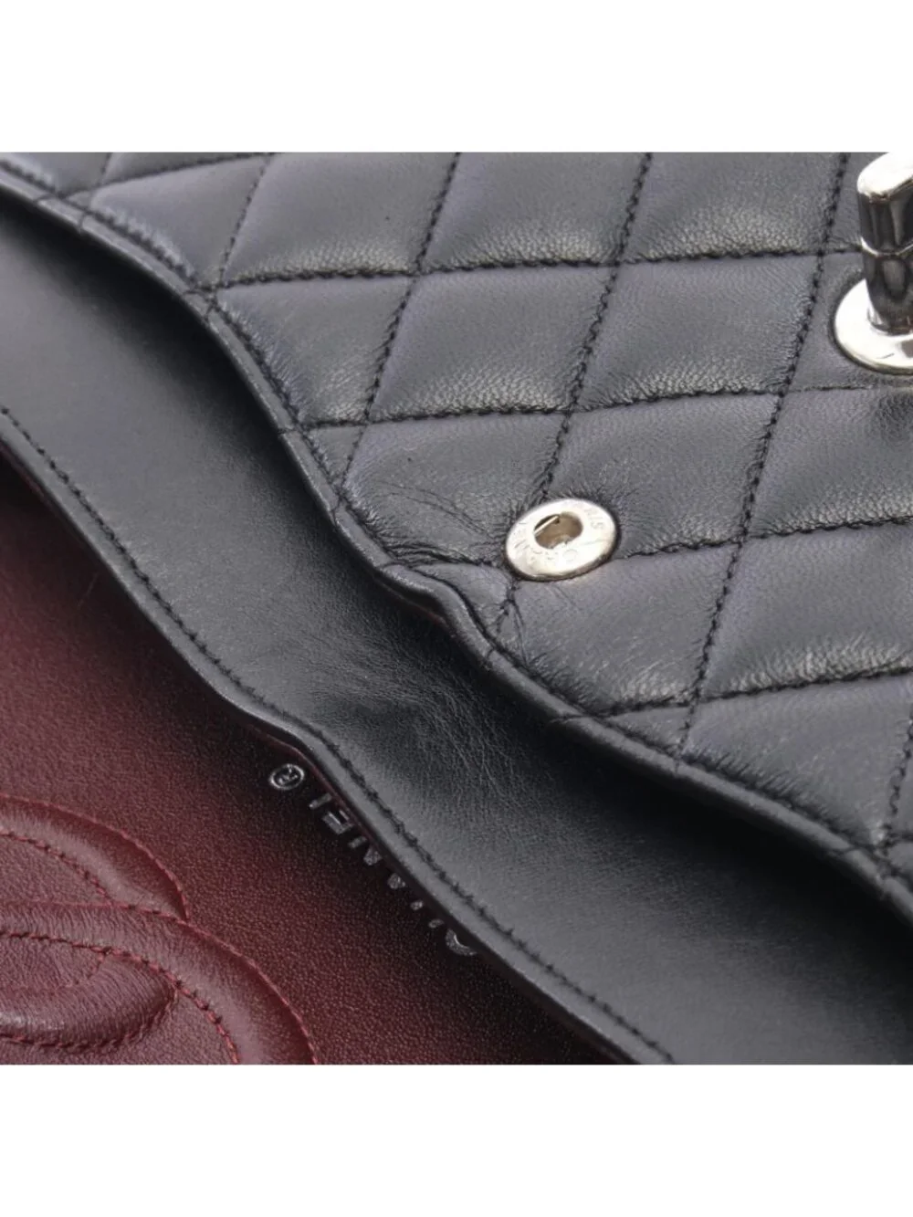 Chanel Shoulder Bag Quilted Double Flap Black Lambskin Chain